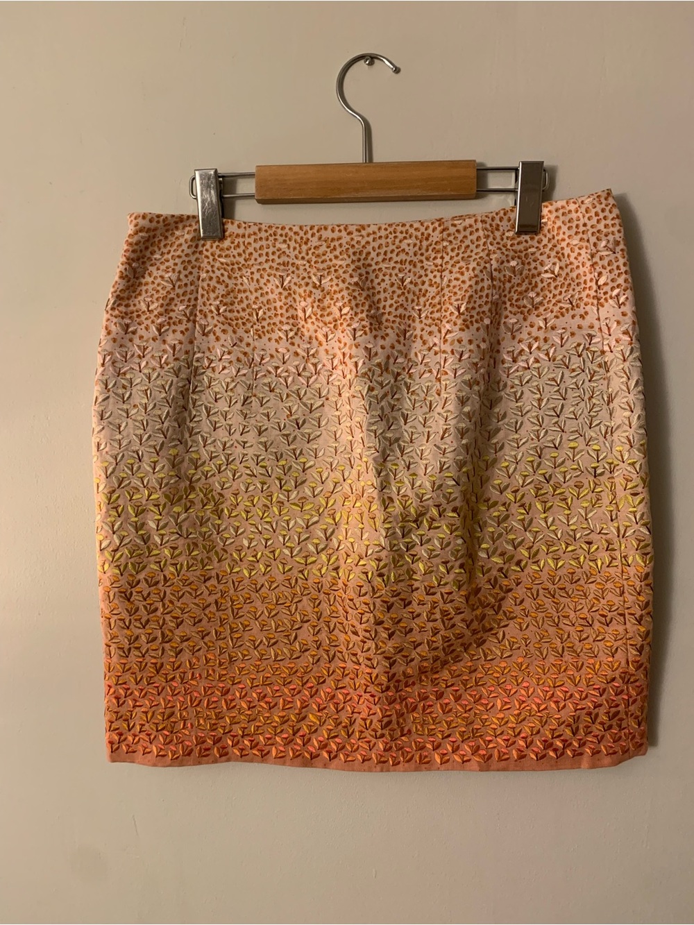 HD in Paris Embroidered Ombre Mini Skirt in Peach, Yellow and Orange